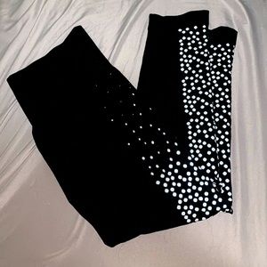 Fabletics black and white polka dot cropped leggings